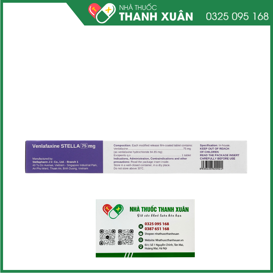 Venlafaxine STELLA 75mg điều trị các cơn trầm cảm nặng